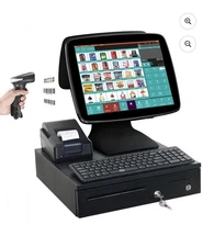 15" Windows 10 True Flat Touch Screen All In One Cash Register/POS System