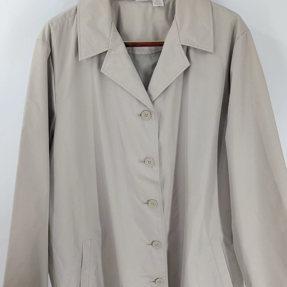 Gabardina larga de maternidad ligera clásica Cherokee Outlet beige talla 2X Foto 2 de 4