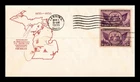 DR JIM STAMPS US COVER MICHIGAN CENTENARY FDC PAIR BEVERLY HILLS CACHET