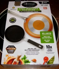 Gotham Steel Diamond 9.5” & 5.5" Set Non-Stick Frying Pan, Aluminum Fry Pans NIB