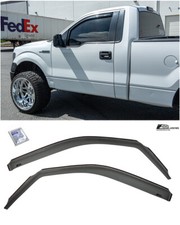 In-channel Side Window Visors Vent Deflectors For 09-14 Ford F-150 Regular Cab