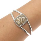 925 Sterling Silver Vintage Southwestern Navajo Crazy Lace Agate Gem Bracelet 7"