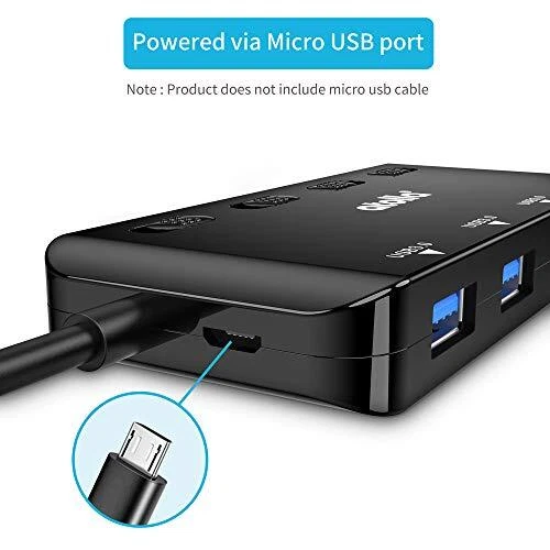 USB SD Card Reader, USB Hub with Sd/Micro SD Card Reader, USB Splitter with 3 U