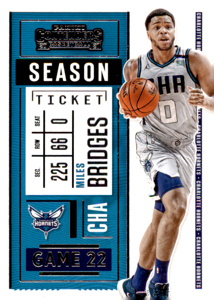 2020-21 Panini Contenders - #54 Miles Bridges Season Ticket Charlotte Hornets
