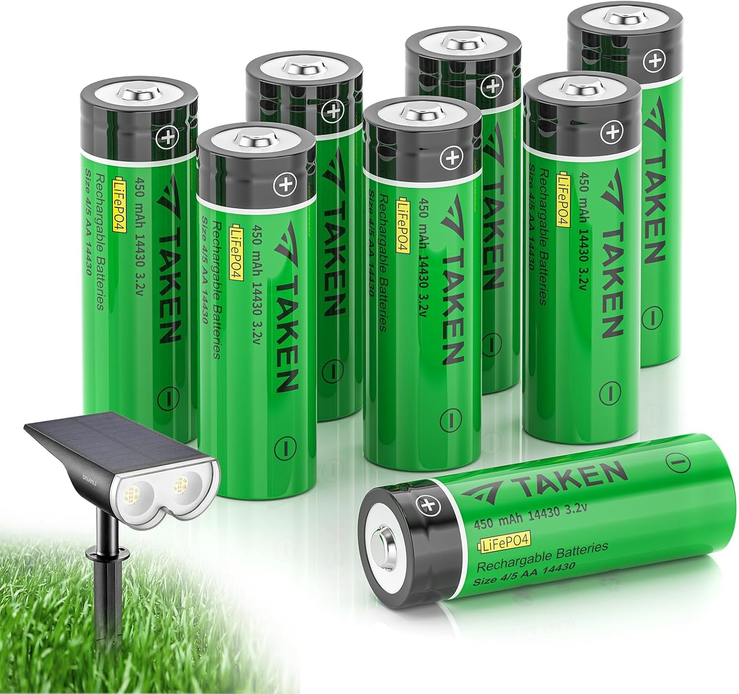 4/5AA 14430 LiFePO4 Battery - 3.2V 450mAh Rechargeable for Solar Lights & Device