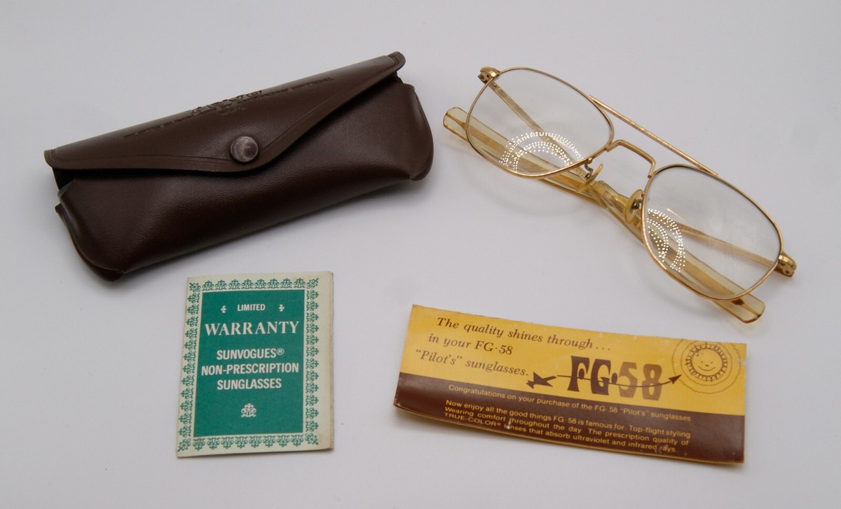 Vintage Original American Optical FG-58 Aviator Pilot Sunglasses 5 