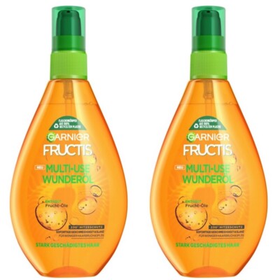   Garnier FRUCTIS Wunder-Öl Haaröl Hitzeschutz und Anti-Frizz Pflege 2x 150ml  