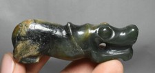 7CM Old Chinese Hongshan Culture Hetian Jade 12 Zodiac Dog Doggy Amulet Pendant