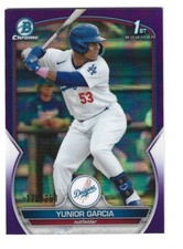 2023 Bowman Chrome Refractor Yunior Garcia 179/250 Dodgers #BCP-142 Purple