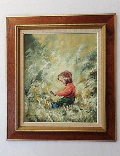 Ölgemälde 'Kinderbild Fisch' – 30x40 Cm, Auf Leinwand, Mit Holzrahmen, Sofort Aufzuhängen