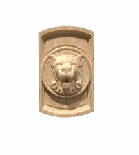 Newel Post Lion Head  Applique. Poplar, Cherry,  Red Oak