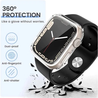 Cover per Apple Watch series 7 41mm 45mm Custodia TPU 360° Full Protezione Vetro