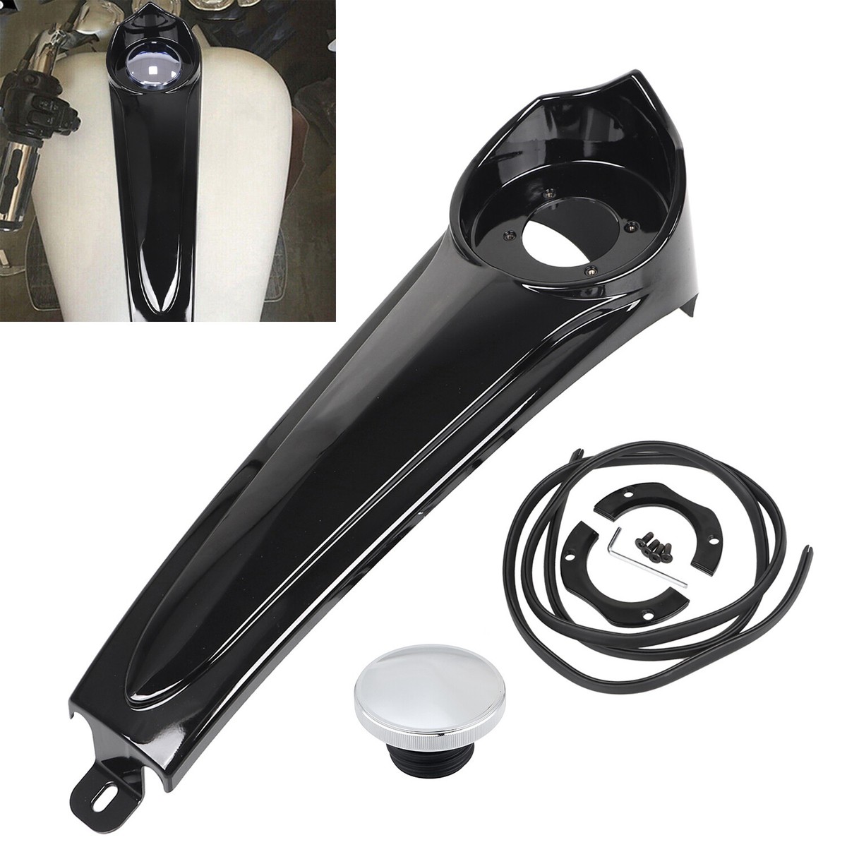 Dash Fuel Console +Gas Tank Cap Cover Fit For Harley Electra