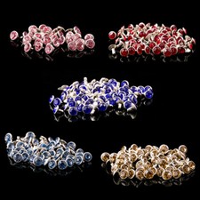 Rhinestone Screw Stud Rivets 6mm-10mm Diamond Studs for DIY Leather Craft Repair