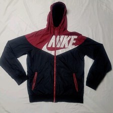Rare Nike Windrunner GX1 Windbreaker Jacket Black Red Nylon Soft Glanz Small S