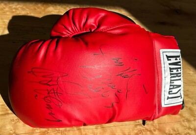 LARRY HOLMES/GERRY COONEY SIGNED/AUTOGRAPHED EVERLAST BOXING GLOVE ''PEACE 2003''