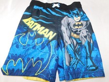 NEW BOYS SIZE 6 BLUE  YELLOW DC COMICS BATMAN SWIM SHORTS TRUNKS INSIDE LINER