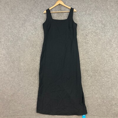 NEW Cupshe Dress Womens L Large Black Midi Shift Sleeveless Beach 6014