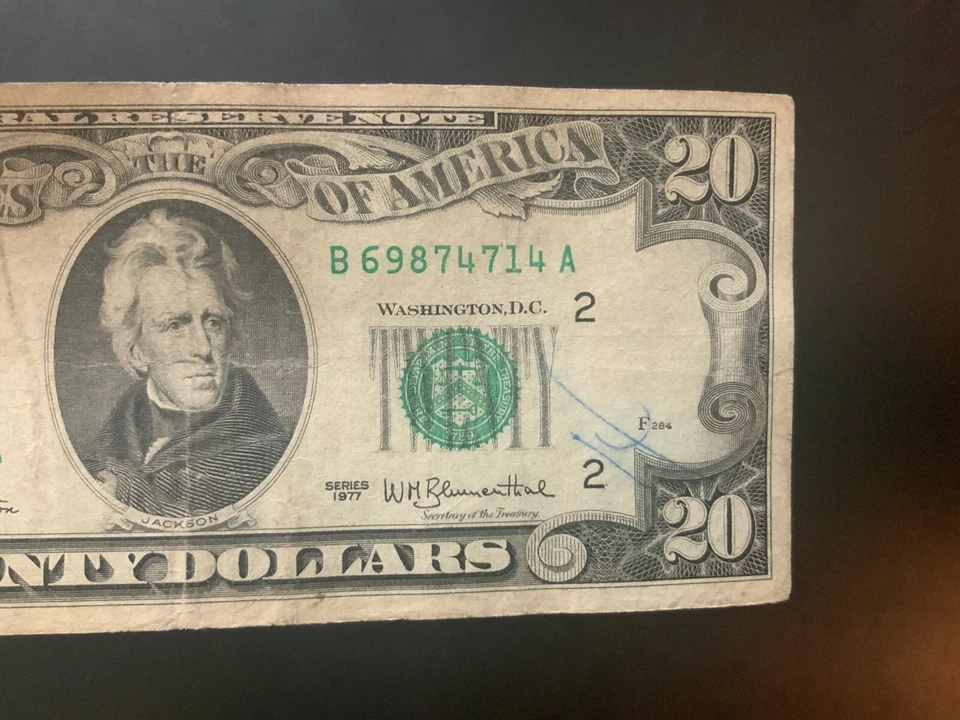 1977 $20 DOLLAR BILL B69874714A - Image 3 of 4