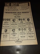 Sarah Vaughan, Patti Page, Jan August Rare Original 1955 Promo Poster Ad Framed