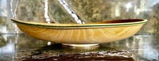 Hand Turned Handmade Sycamore Wooden Bowl w/green line 11  Signed, Dated 7/03