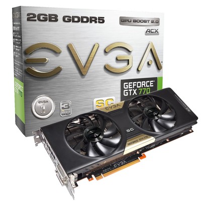 EVGA GeForce GTX770 SuperClocked with EVGA ACX Cooler 2GB GDDR5 256bit, DL DVI-I