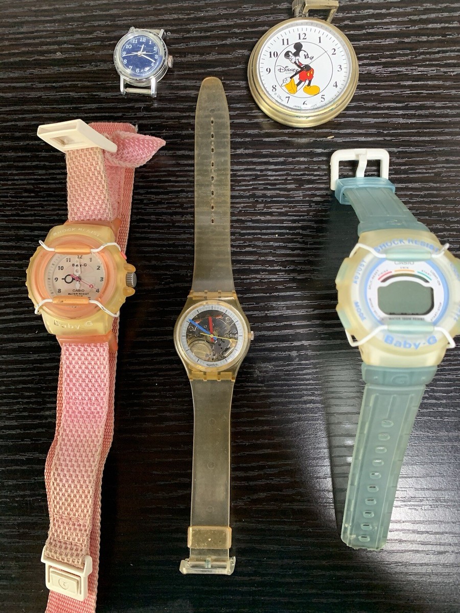 3 Vintage Women\'s Watches Swatch Watch Skeleton 1985, Fossil(ES 8510),Lorus 1999 Swatch Watches for Women | Women main image 4