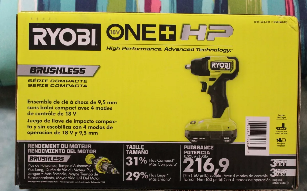 RYOBI ONE HP 18V Brushless Cordless Compact 3 8 in. Impact Wrench