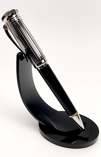 RARE DUNHILL SENTRYMAN CHASSIS BLACK AND SILVER BALLPOINT PEN NWE2613 NEW W/ BOX - Picture 12 of 20