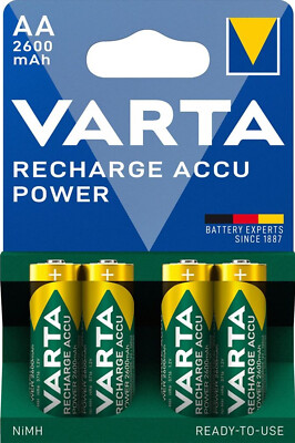 Varta AA Akku Mignon NiMH 2600 mAh Ready to use 4er Blister 5716 1,2V