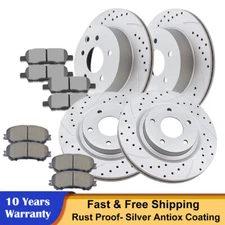 Front Rear Disc Brake Rotors Ceramic Pads Kit for 2014-2017 Nissan Rogue Brakes