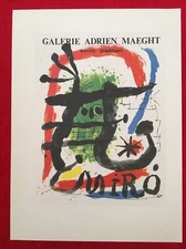 Miro Joan Miró,Exposition Poster,Adrien Maeght Ofs Lithograph,Vintage,Paris,1972