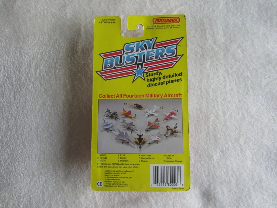 1988 Matchbox Sky Busters Military Aircraft:  Mirage NIP - Image 3 of 3