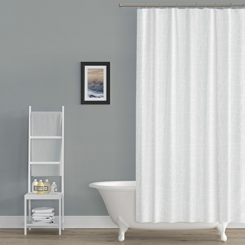 Bathroom Fabric Shower Curtain Extra Wide Long Width 240cm Drop 200cm