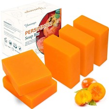 5 Pcs Persimmon Soap Bar for Old People Smell, Persimmon and Green Tea Extract f