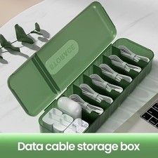 7-compartment Cable Organizer Box   Charger Cord Storage Case for Home  Travel