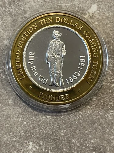 Pioneer Hotel Laughlin Nevada Billy the Kid Old West 999 FINE Silver round.