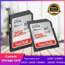 SanDisk Ultra SD Memory Card 32GB 64GB 128GB 256GB SDHC Class 10 For Cameras