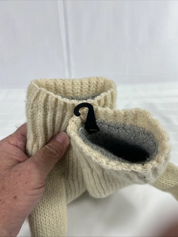 Mitones de lana forrados gruesos tejidos de alta resistencia diseño unisex sin marca Foto 3 de 4