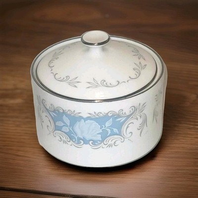 Hübsche Aynsley Bone China Moonlight Rose Deckel Zuckerdose Einkochtopf