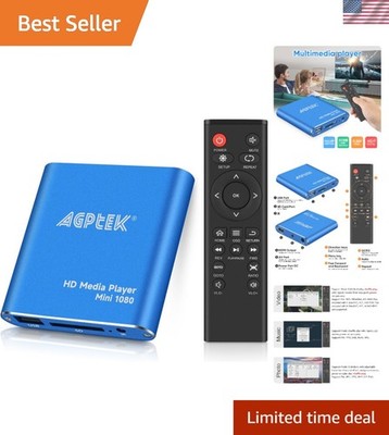 HDMI Media Player, Blue Mini 1080p Full-HD Ultra HDMI MP4 Player for -MKV/RM/...