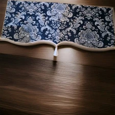 3 Croscill Imperial Blue Medallion Canopy Classic Window Valances Jacquard 