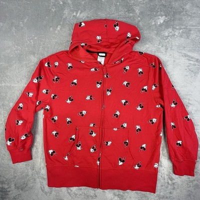 Disney Full Zip Hoodie Jacket Women XL Red Minnie Mouse Disneyland Parks