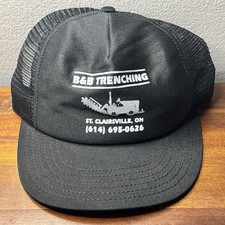 Adult B&B Trenching Black Trucker Snapback Hat Made In USA