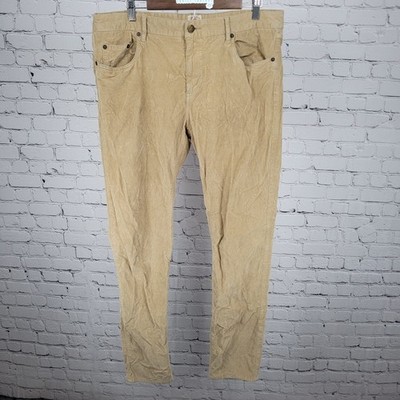 Faherty Tan Organic Cotton Corduroy Stretch Straight Leg Chino Pants 35 (35x33)