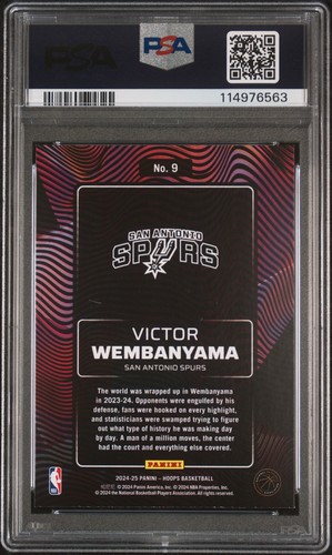 2024 PANINI NBA HOOPS HIPNOTIZED #9 VICTOR WEMBANYAMA PSA 9 - Picture 2 of 2