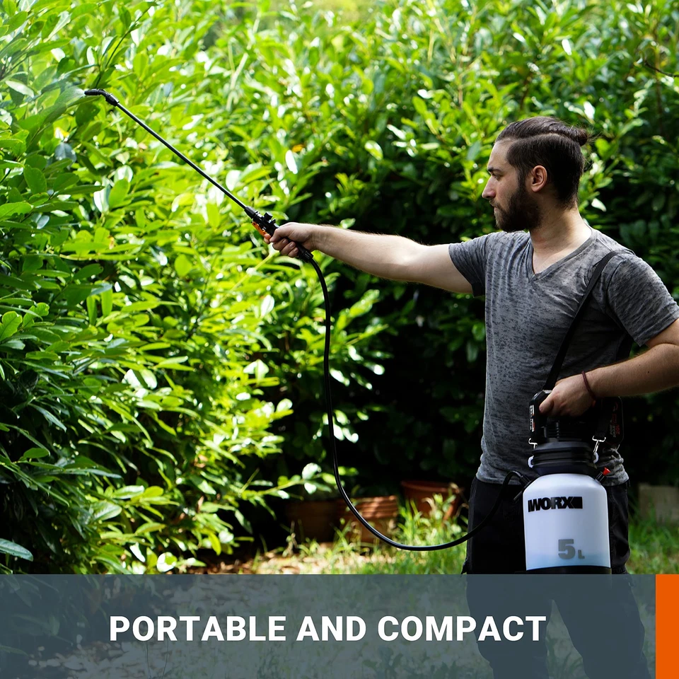 Pulverizador de jardín inalámbrico WORX 18V (20V máx.) WG829E pulverizador universal, tanque de 5L, Foto 3 de 4