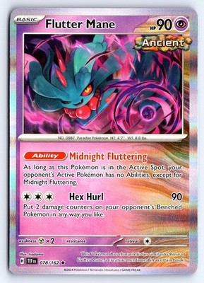 Flutter Mane 078/162 Rare Temporal Forces Pokemon Holo NM