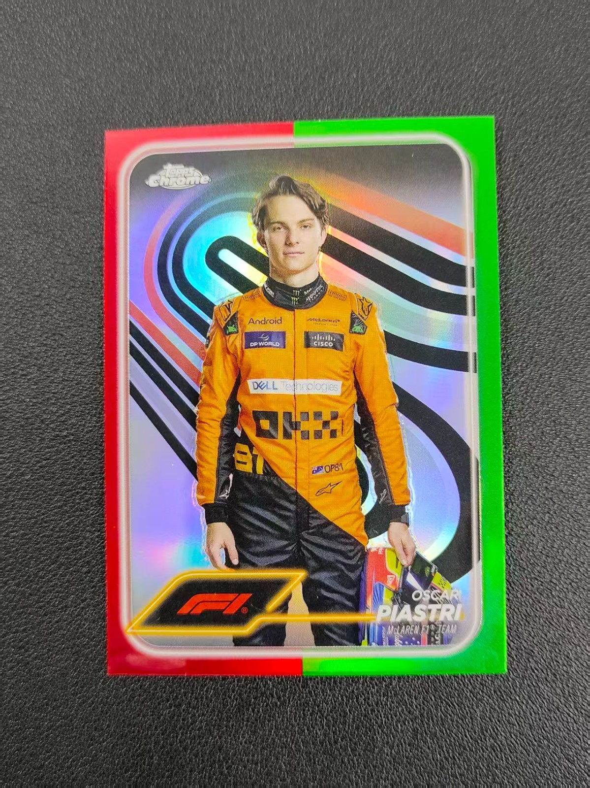 2024 Topps Chrome Formula 1 F1 Oscar Piastri Portrait Red/Green Refractor#8 CXY