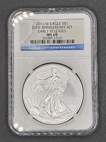 2011-W American 1oz .999 Silver Eagle | NGC MS69 | 25th Anniversary Set